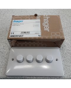Hager WMDRP4KIT 4 Gang Rotary Dimmer Switch Plate Kit - Buy online from Sparkshop
 