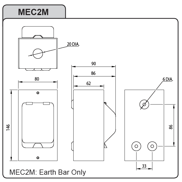 Europa Composants MEC2M IP40 Metal Clad Boîtier